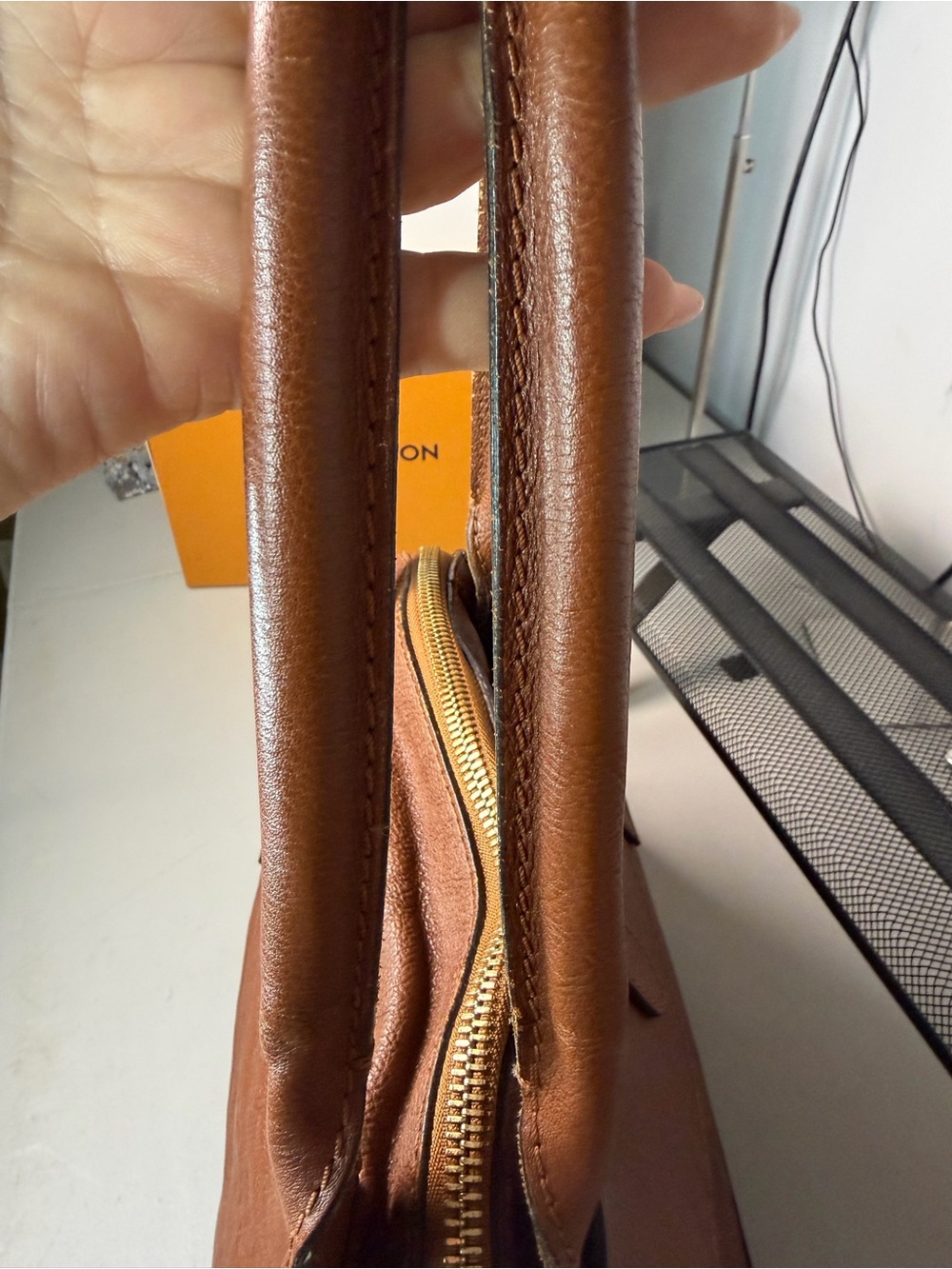 Chloé Georgia Dome Bag Cognac Brown Leather Shoulder Tote - Picture 10 of 16